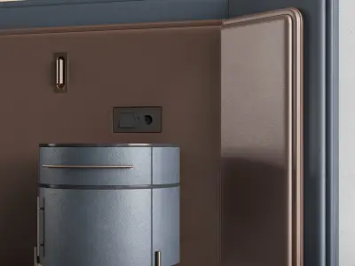 Leather Bedroom Headboard - 2 3D model