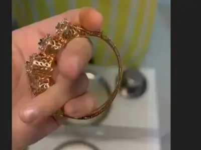 vintage Diamond bracelet for women 3D print model