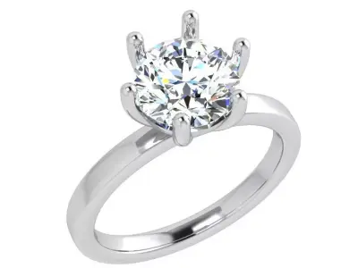 Round Diamond Soltaire Ring 3877 3D print model
