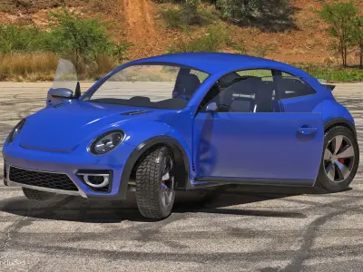 Compact Car Generic Rigged 3D model