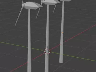 Low Poly Wind Turbine 3D Model Low-poly 3D model