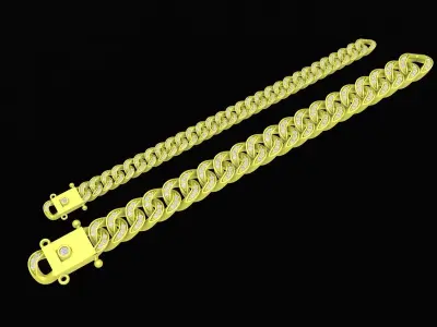 Luxury Cuban Link Bracelet with Box Clasp  4125 3D print model