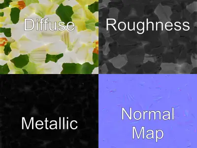 Majestic White Lily Floral Sculpture model pack Low-poly 3D model