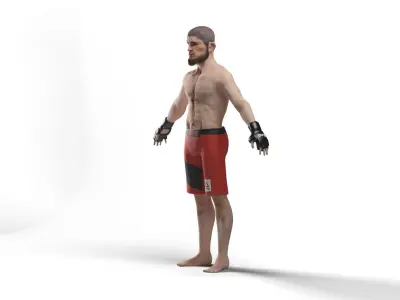 khabib nurmagomedov 3d model   Low-poly 3D model