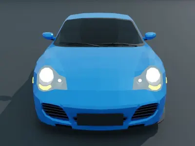 Porsche 911 Turbo 996 Low-poly 3D model