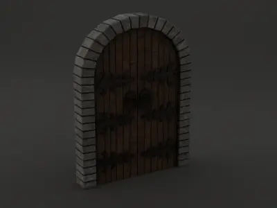 Medieval Door Double Venetian Style 3D Model Low-poly 3D model