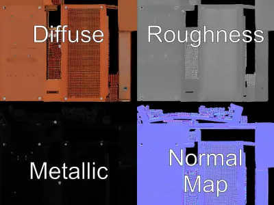 Rusty Metal Panel Model Pack Low-poly 3D model