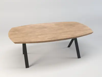 Table - dining table - modern table - wood table Low-poly 3D model