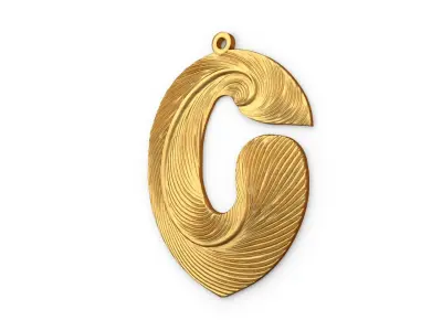 Alphabet Letter C Pendant  3D print model