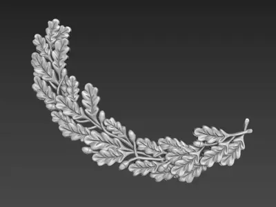 Oak branch relief 3D model