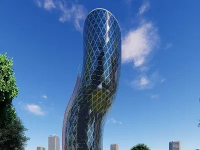 Skyscraper Block Building 3D model