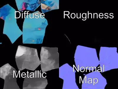 Prismatic Gemstone model pack Low-poly 3D model