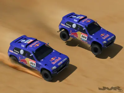 Volkswagen Touareg Rally 3 Low-poly 3D model