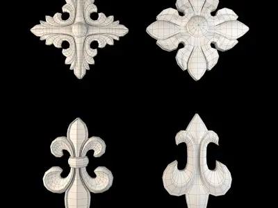  Ornament Element Pack 01 3D model