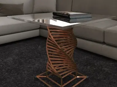 glass center table  Free low-poly 3D model