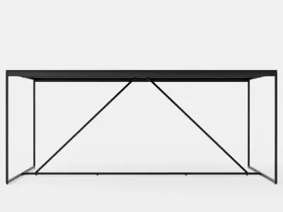 Indy Dining Table 180 Cm Glass Metal Low-poly 3D model