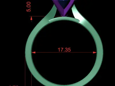 OVAL 0-75-CT Flat Profile Round Shank Width 3-00mm 3D print model