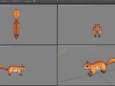 Cartoon squirrel Low-poly 3D model get