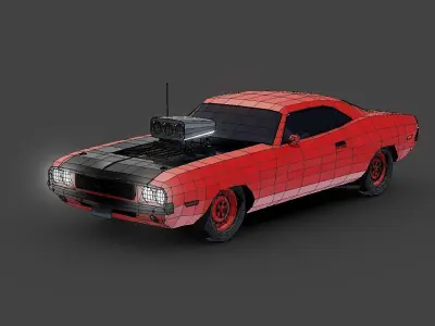 Dodge challenger Lowpoly Low-poly 3D model