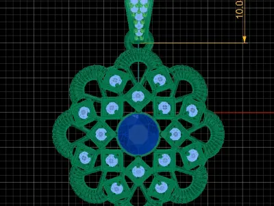 SUNFLOWER STYLE PENDANT 3D PRINTABLE MODEL 3D print model