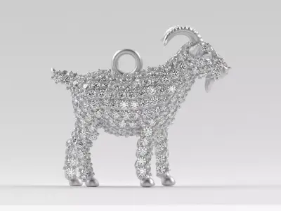 Goat Pendant - Bold Spirit Untamed Style 3D print model