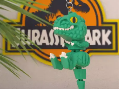 Tiny Rex - Articulated Version and Keychain 3D print model