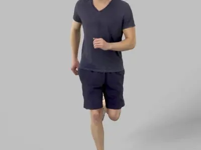 Virtue Sportswear Casual Man Running playing football running Low-poly 3D model