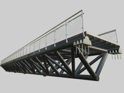 Steel Structure - Pipe Truss Bridge 3D model
