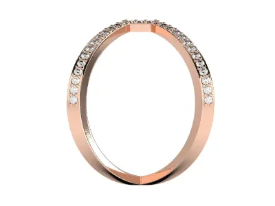 Jewelry ring with diamonds 3D print model 3D print model