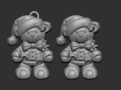 christmas tree teddy decor  3D print model