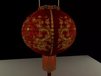 Chinese Red Lantern 3D model 10