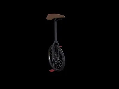 One wheel bicycle - Gest Low-poly 3D model