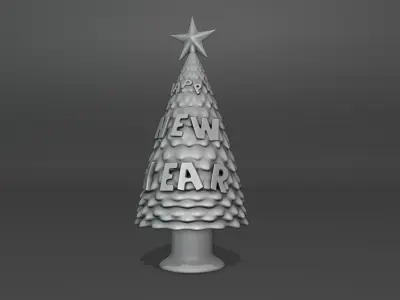 Happy New Year Tree 3D print model
