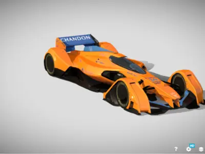 McLaren X2 Concept   Futuristic AeroTech Hypercar 3D model