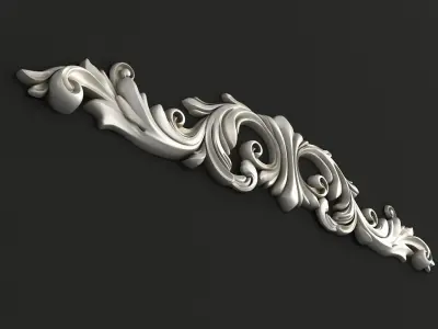 Carved decor horizontal 3D model purchase