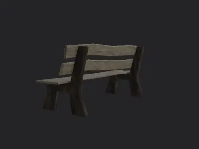 Old Park Bench Free low-poly 3D model