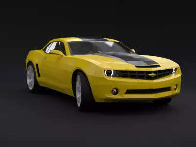 Chevrolet Camaro SS 2010 with Interior Low-poly 3D model
