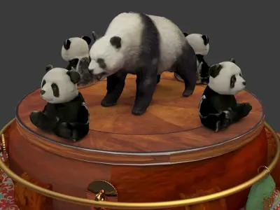 Chinese  panda doll  3D model