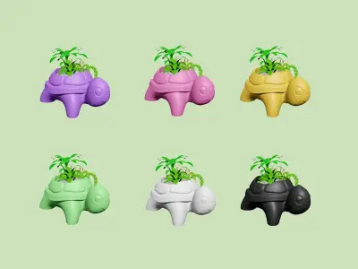 Turtle Back Vase - Cute Plant Pot - STL Printable 3D print model