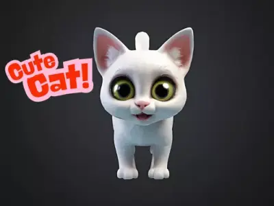 Cute Cat figure 3D print model purchase