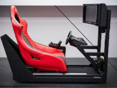 Ultimate Gaming Setup 3D Triple Monitor  Racing Gear Low-poly 3D model