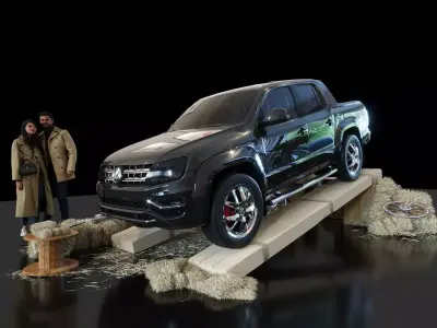 AMAROK Car DIsplay Stand - 07m x 04m - CAR INCLUDED  3D model