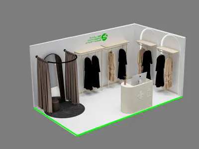 3 simple clothes  booth 3D model 3D model