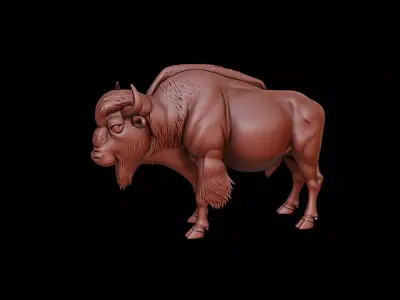 Bison Animal Sculpture 3D print model buy