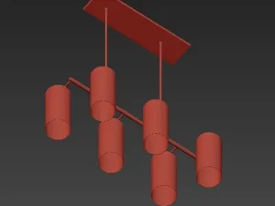 Glass Cylinder Chandelier 3D model