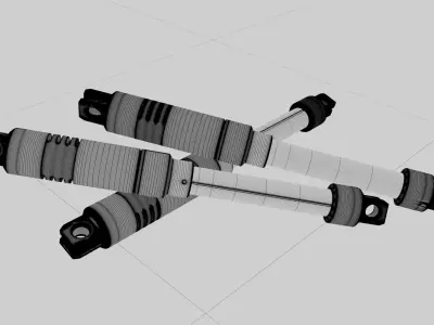 Accessories pair of hydraulic cylinders Low-poly 3D model
