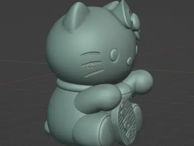 Adorable Hello Kitty Maneki Neko Bring Good Fortune 3D print model