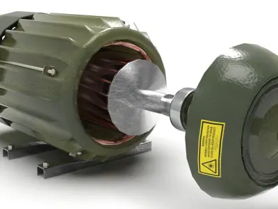 Electric motor  stator  rotor armature winding exploded model 3D model