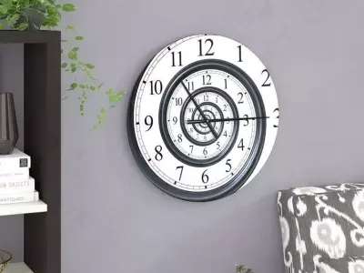 Time Sprial Analog Wall Clock Free 3D model