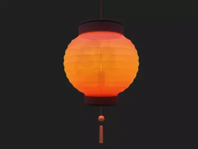 Realistic Chinese Lantern Low-poly 3D model